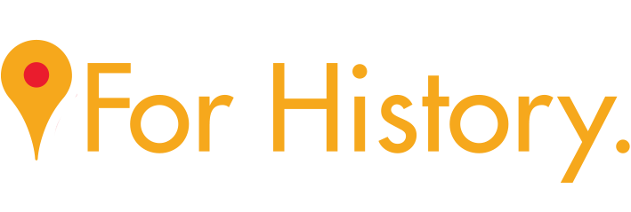 For History logo with a yellow wordmark color and yellow waypoint icon