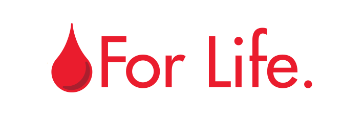 For Life logo with a red wordmark color and red droplet icon