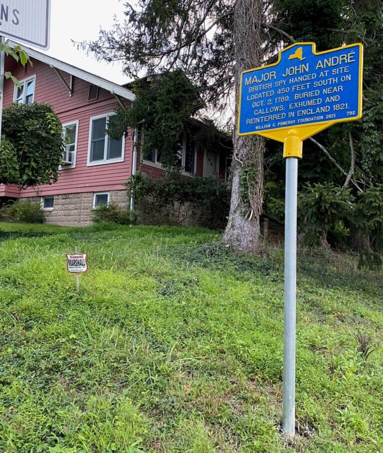 New York State historical marker for Major John Andre.