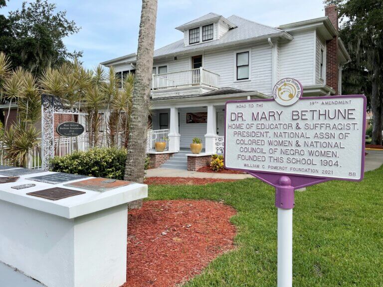 National Votes for Women Trail marker for Dr. Mary Bethune.