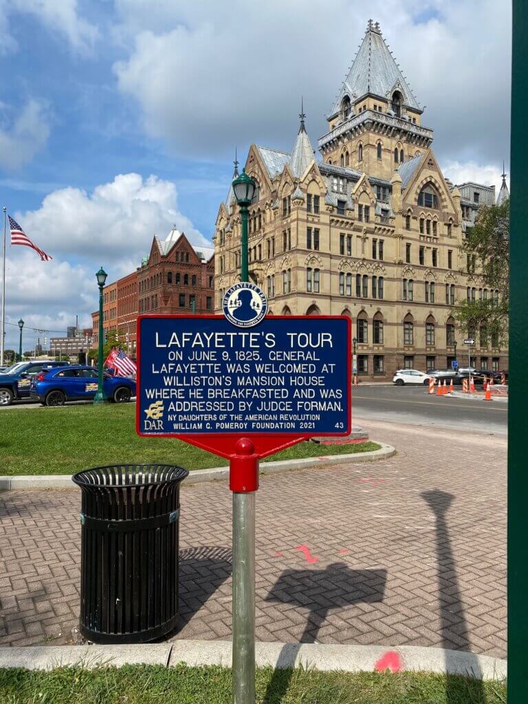 Lafayette Trail historical marker, Syracuse, New York.