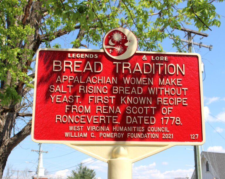 Legends & Lore marker for bread tradition, Ronceverte, WV.