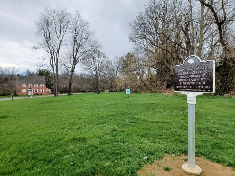 Temple-Ryan Farmhouse National Register marker.