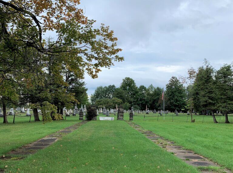 View of Mooers Riverside Cemetery.