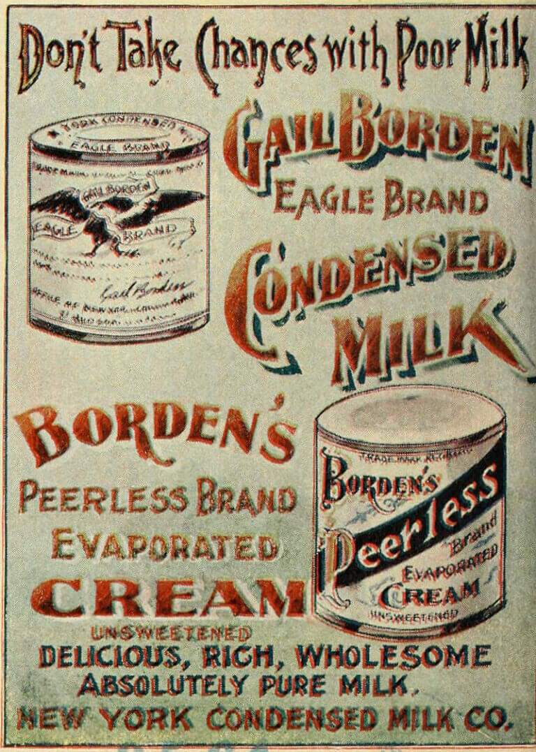 Borden Condensed Milk advertisement from 1898.