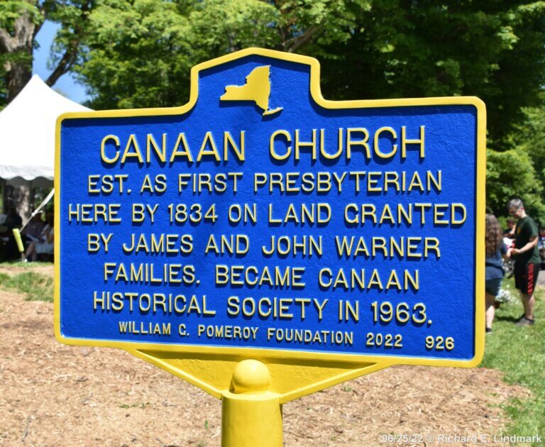 Historical marker for Canaan Church.