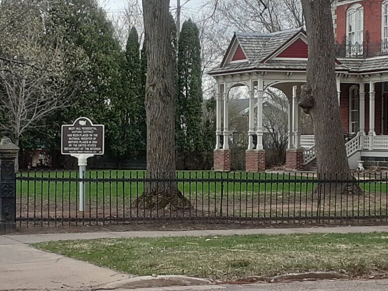 National Register marker for West Hill Residential Historic District.