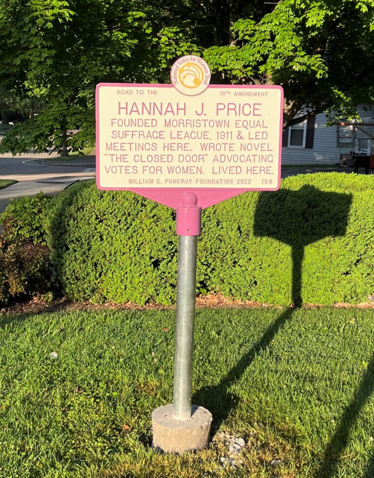 National Votes for Women Trail historical marker for Hannah J. Price, Morristown, Tennessee.