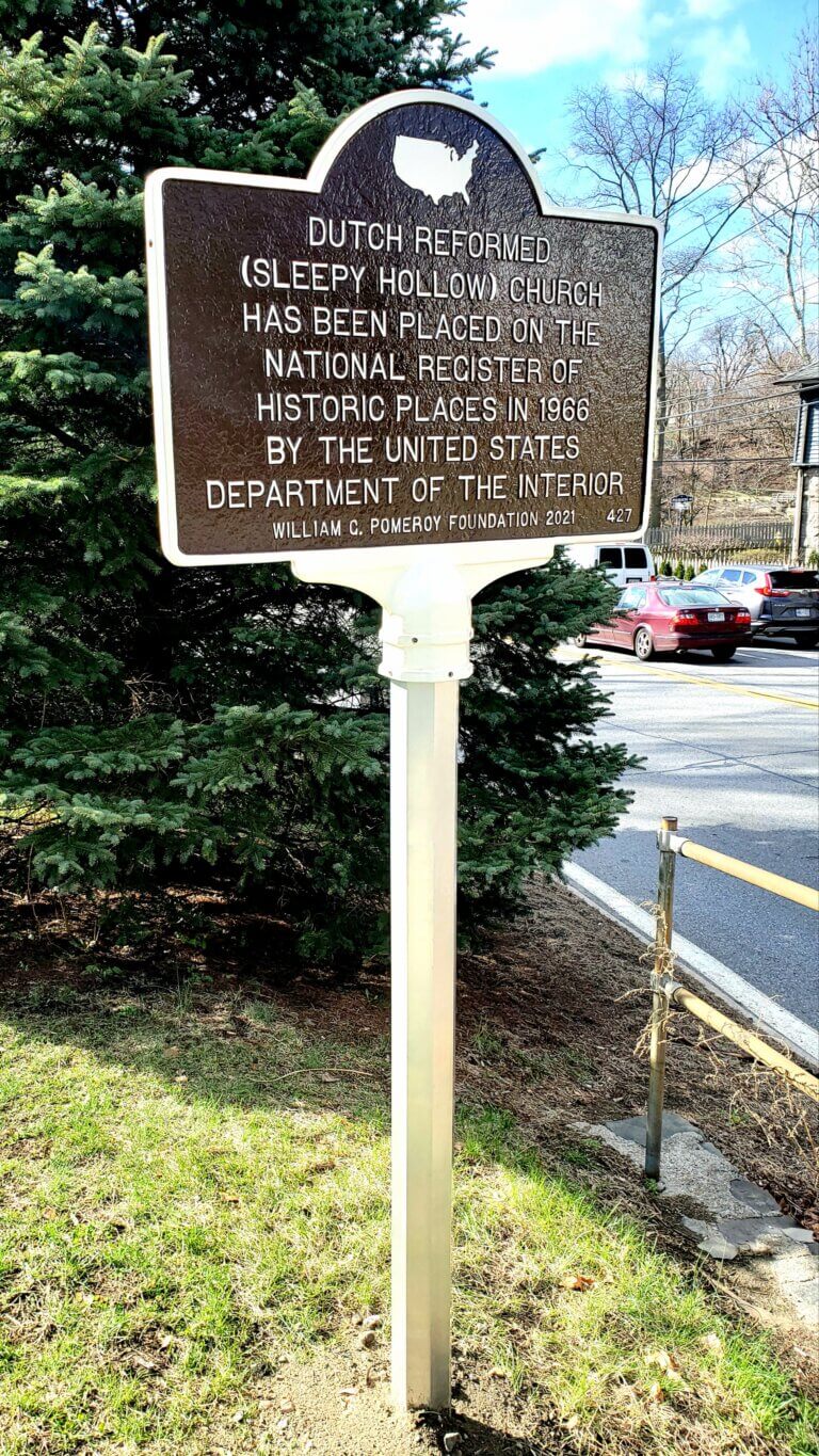 National Register marker for Dutch Reformed (Sleepy Hollow) Church, Sleepy Hollow, New York.