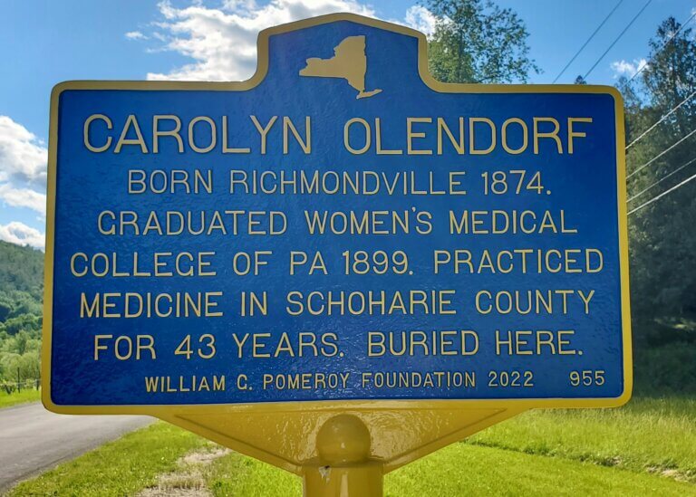 Carolyn Olendorf historical marker.