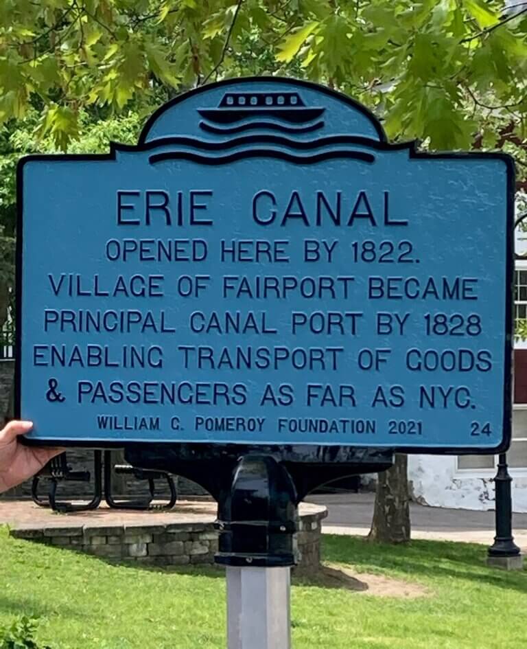 Historic Canals marker for the Erie Canal.