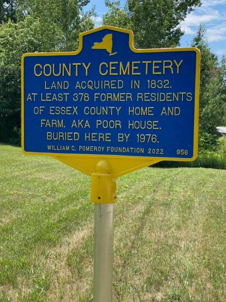 Historical marker for County Cemetery.