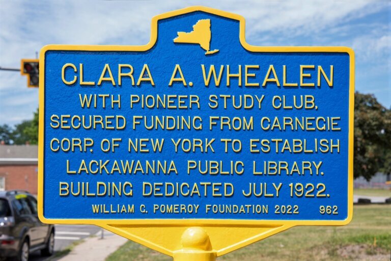 Clara A. Whealen historical marker.