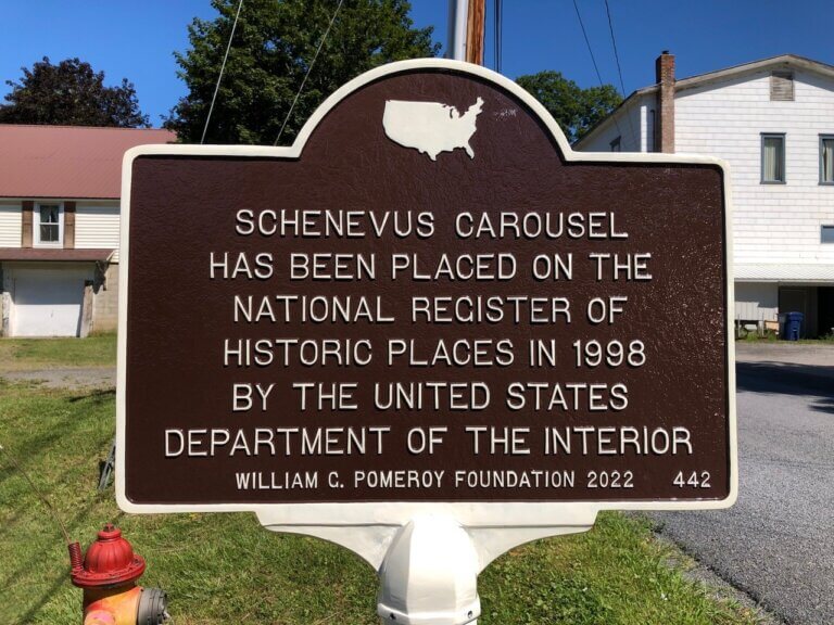 Schenevus Carousel National Register marker.