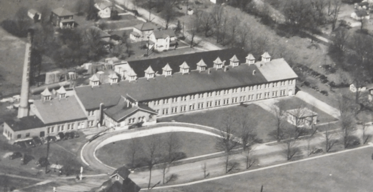Aerial photograph of the Borden plant and grounds.