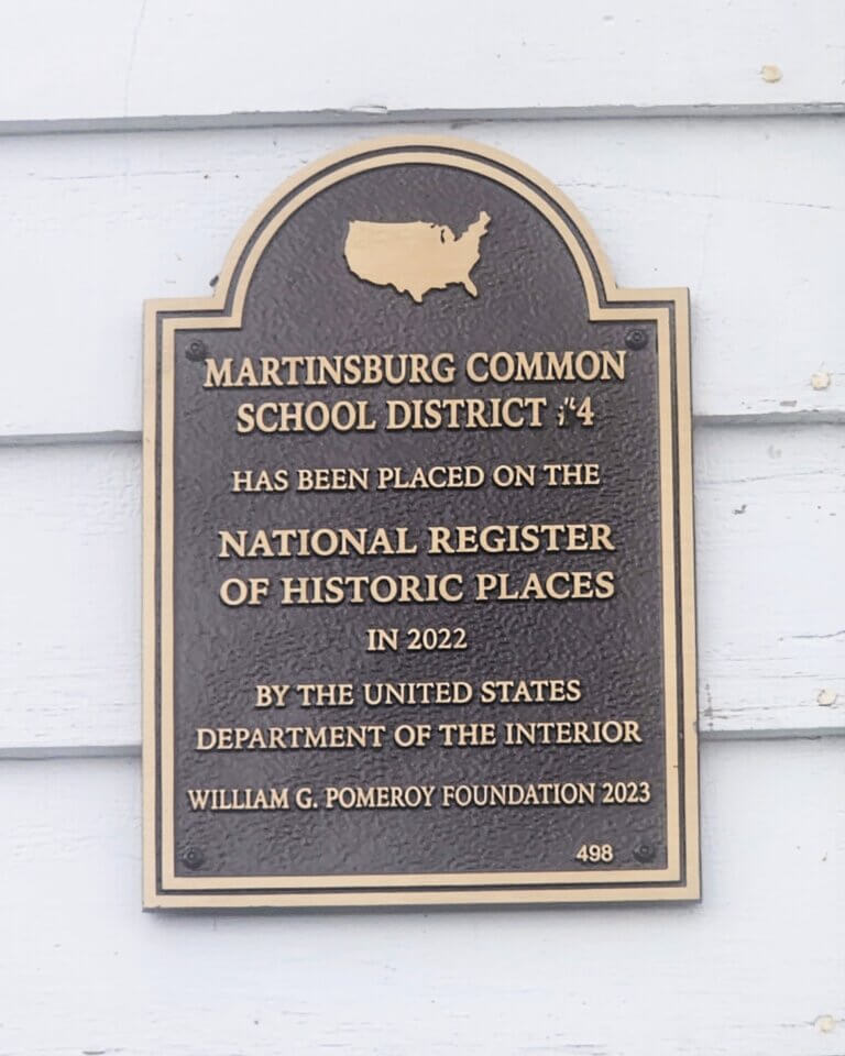 Martinsburg Common School District #4 National Register plaque.