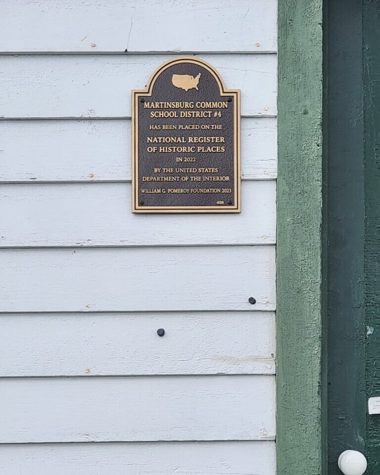 Martinsburg Common School District #4 National Register plaque.