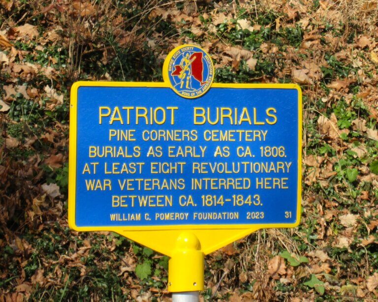 Patriot Burials marker at Pine Corners Cemetery, Rushville, New York.