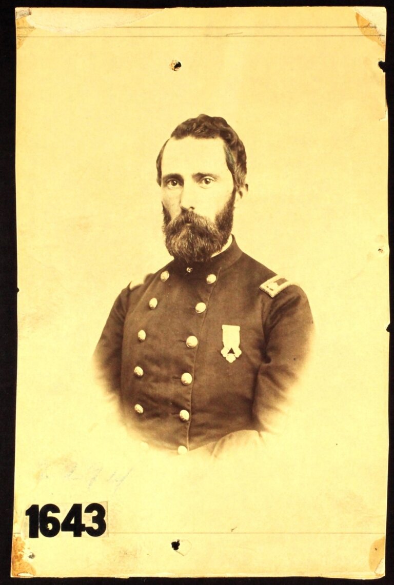 Circa 1862 portrait of Abram B. Lawrence, Quartermaster, First New York Dragoons. New York State Military Museum Photos.