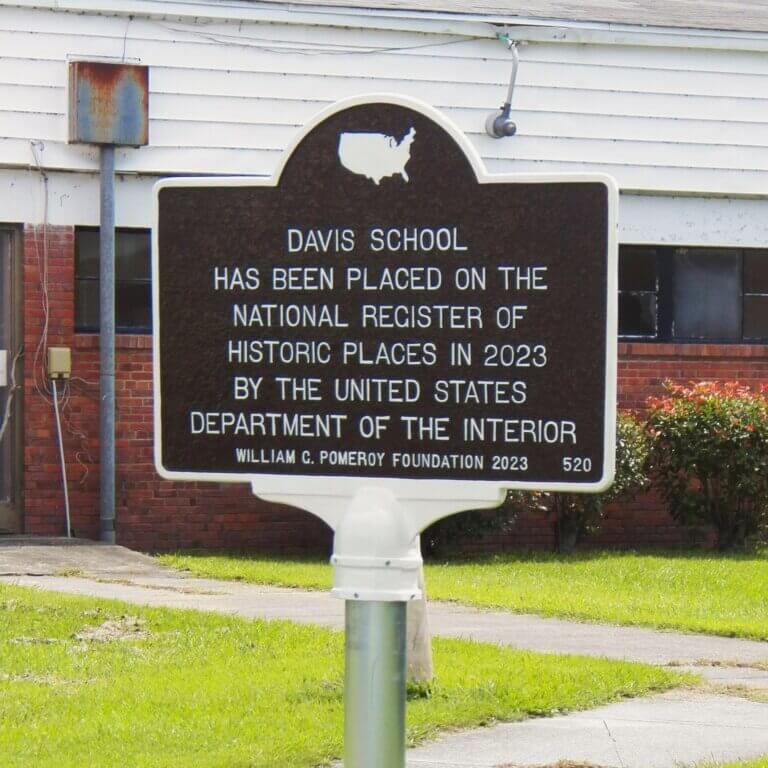 Davis School National Register Marker, Engelhard, North Carolina. Marker funded by the William G. Pomeroy Foundation.