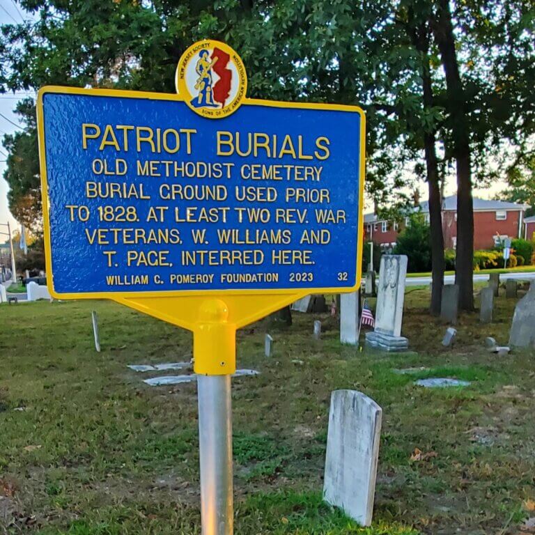 Patriot Burials marker at Old Methodist Cemetery, Toms River, New Jersey.