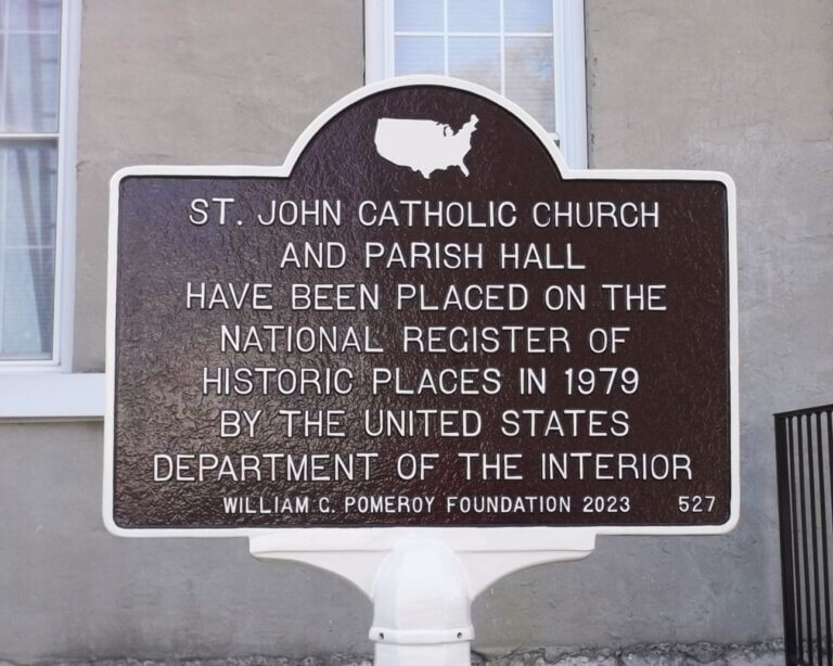 National Register marker for St. John Catholic Church, Wapakoneta, Ohio.