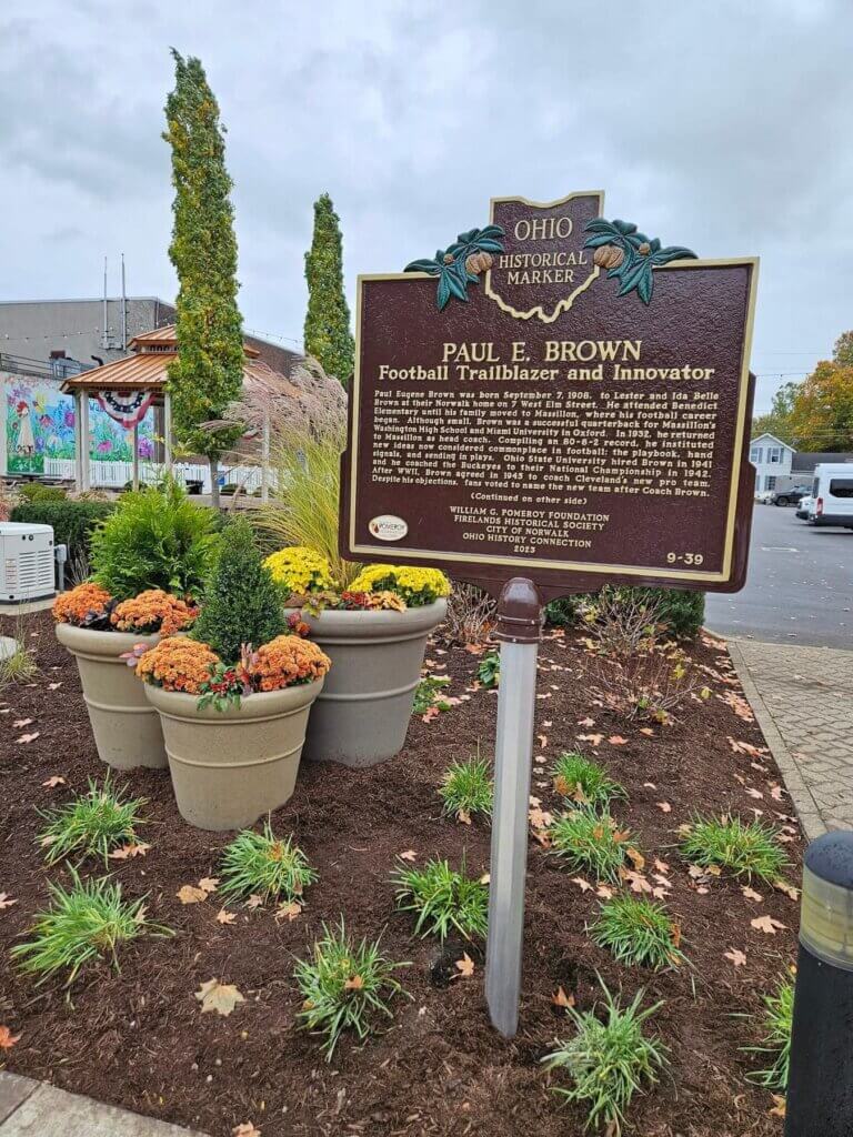 Paul E. Brown Ohio historical marker.