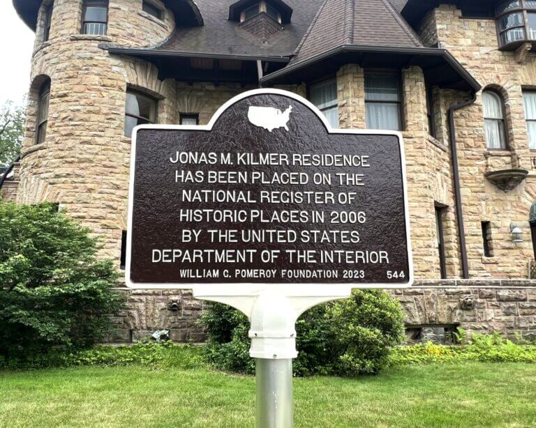 National Register marker for the Jones M. Kilmer Residence in Binghamton, New York.
