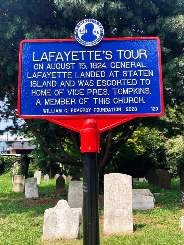 Pomeroy Marker on The Lafayette Trail, Staten Island, NY.