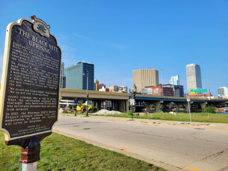 The Black Nite Uprising, Wisconsin state historical marker, Milwaukee, WI.