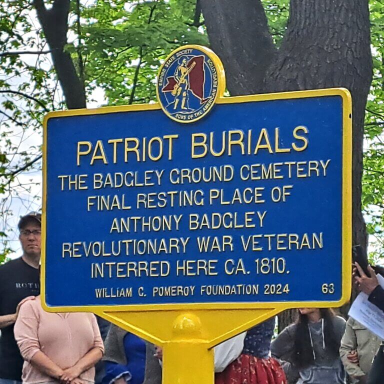 Patriot Burials marker at The Badgley Ground Cemetery.