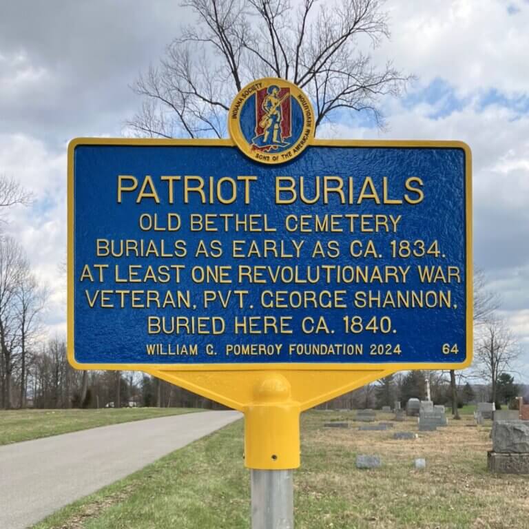 Patriot Burials marker, Old Bethel Cemetery, Indiana.