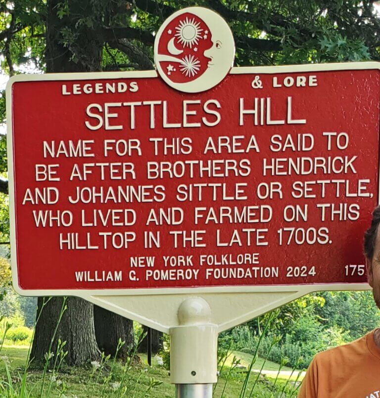 Settles Hill Legends & Lore marker.