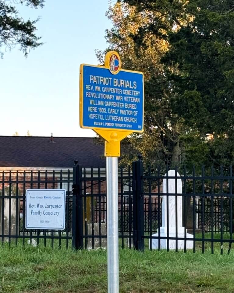 Patriot Burials historical marker, Rev. Wm Carpenter Cemetery, Kentucky.